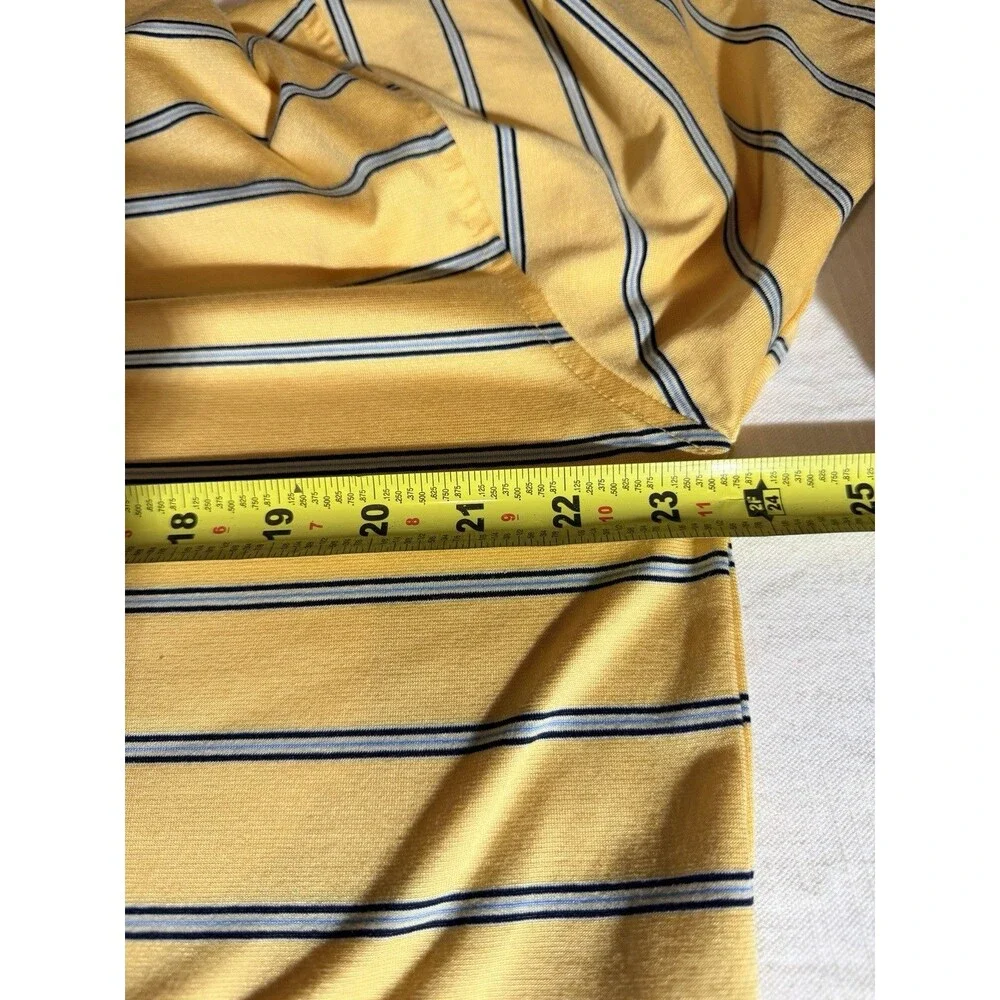 St. Andrews of Scotland Mens Short Sleeve Golf Polo Shirt Size M Yellow Striped - Picture 8 of 9